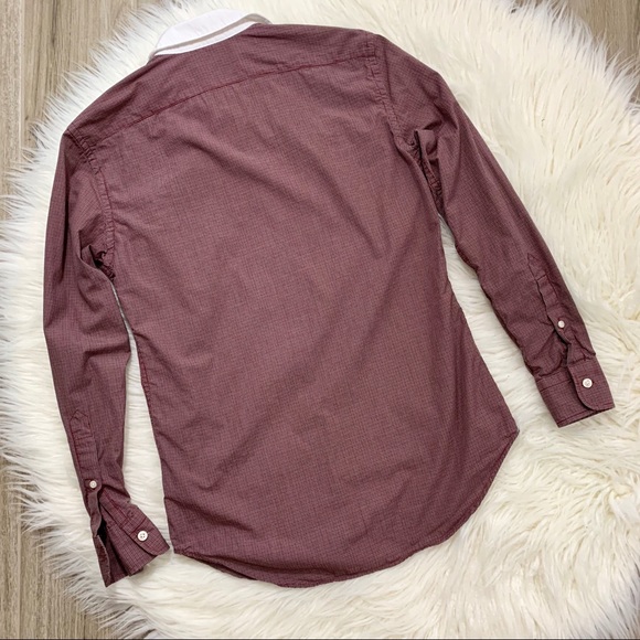 Fossil Red and Blue Plaid Button Down Shir… - Picture 2 of 4